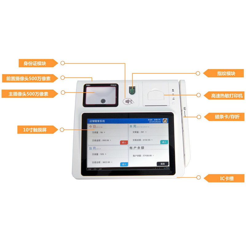 10寸臺式身份證指紋終端